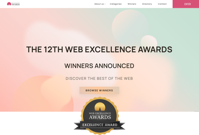 12th Web Excellence Awards graphic