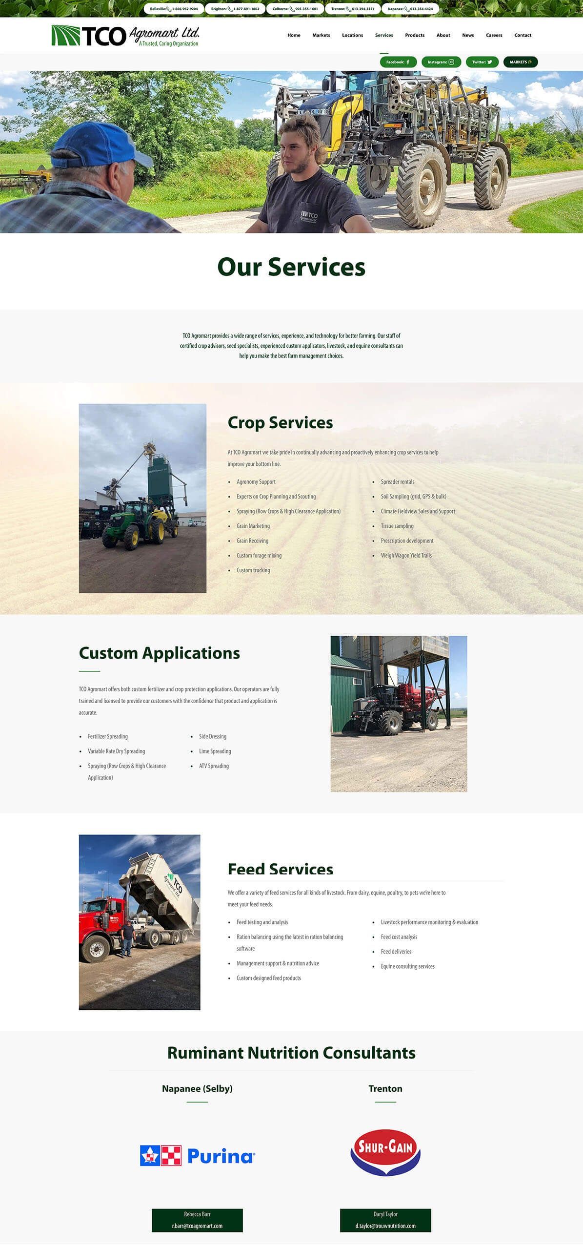 TCO Agromart Service Page screenshot