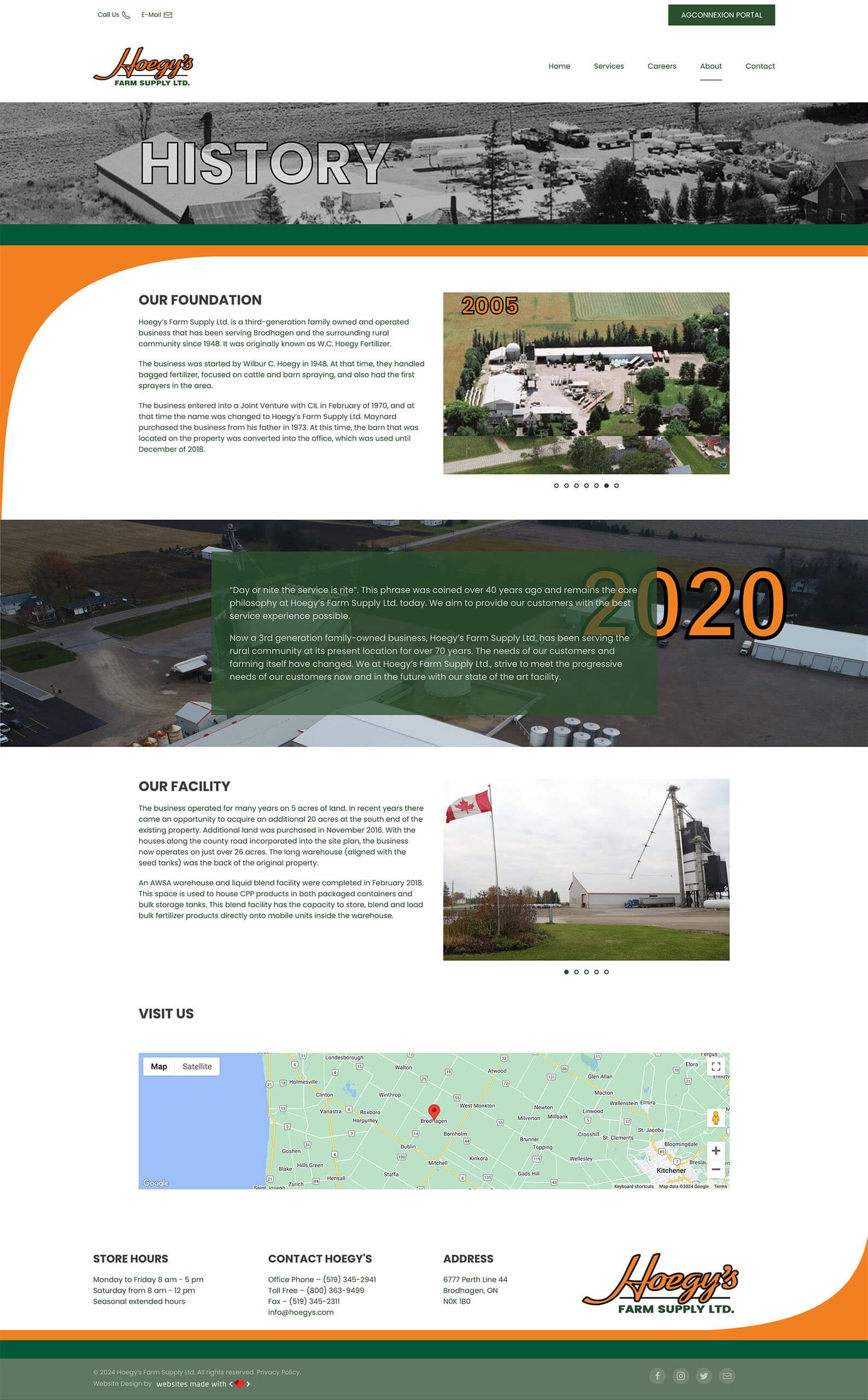 Hoegys Farm Supply Ltd History Page Full View Design