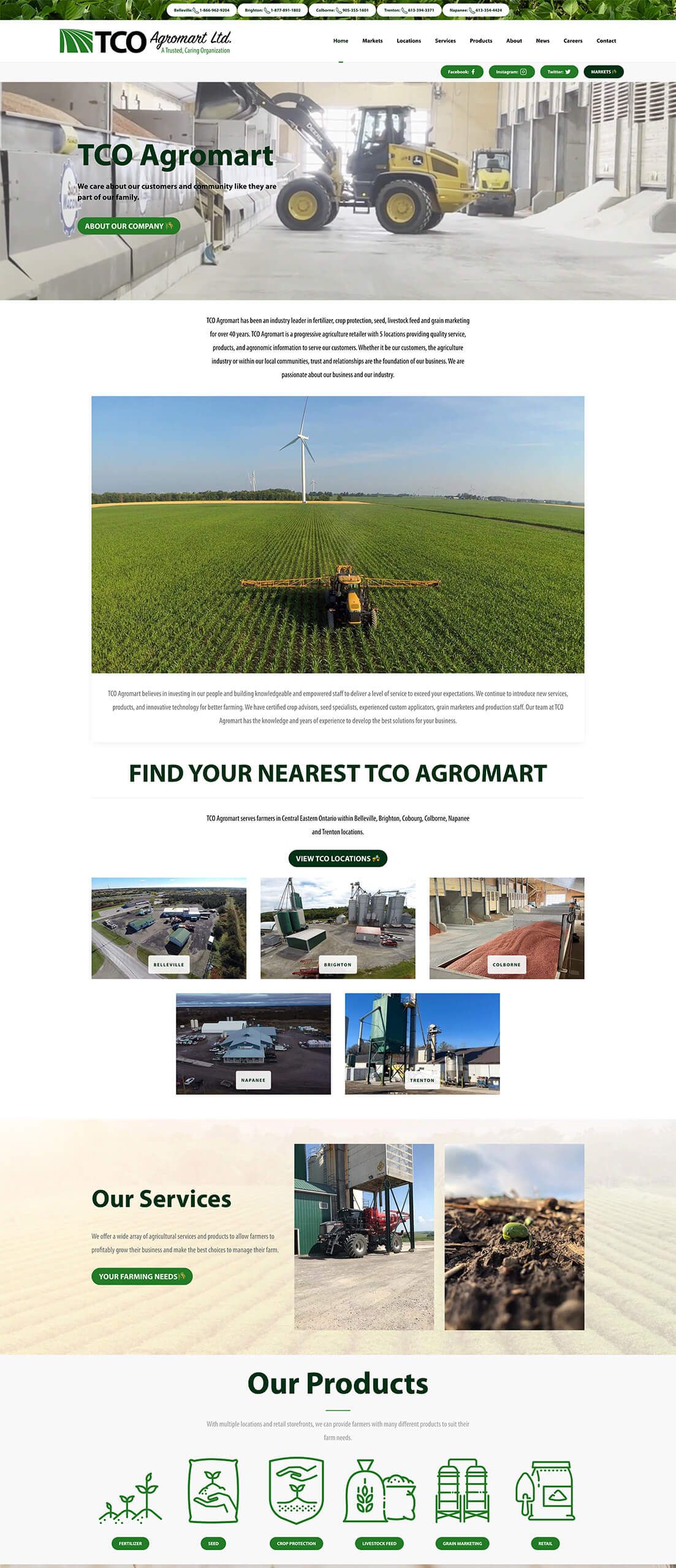 TCO Agromart Homepage screenshot