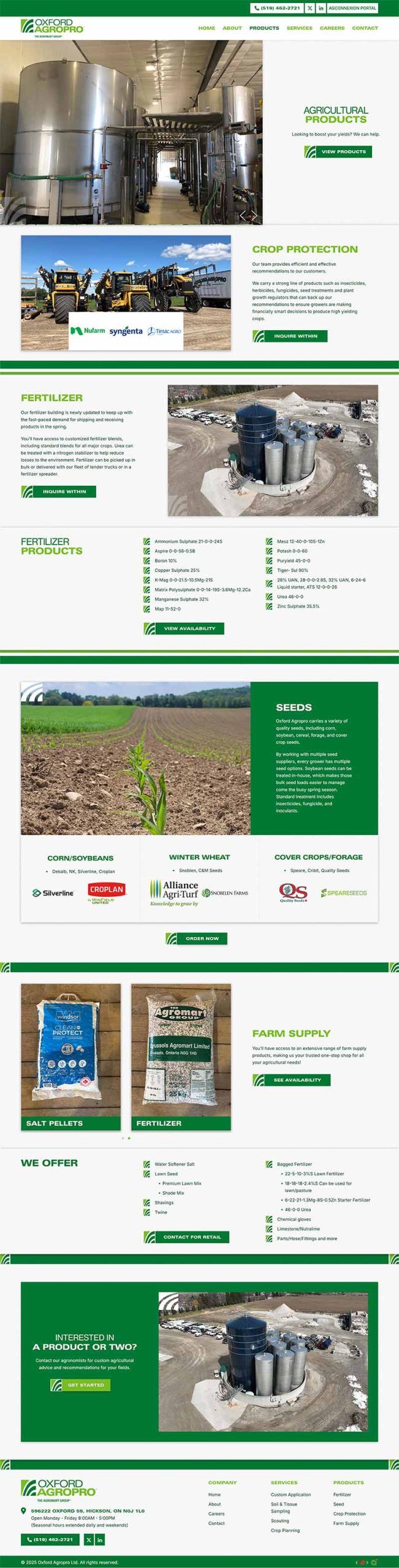 Hoegys Ag Services Page screenshot
