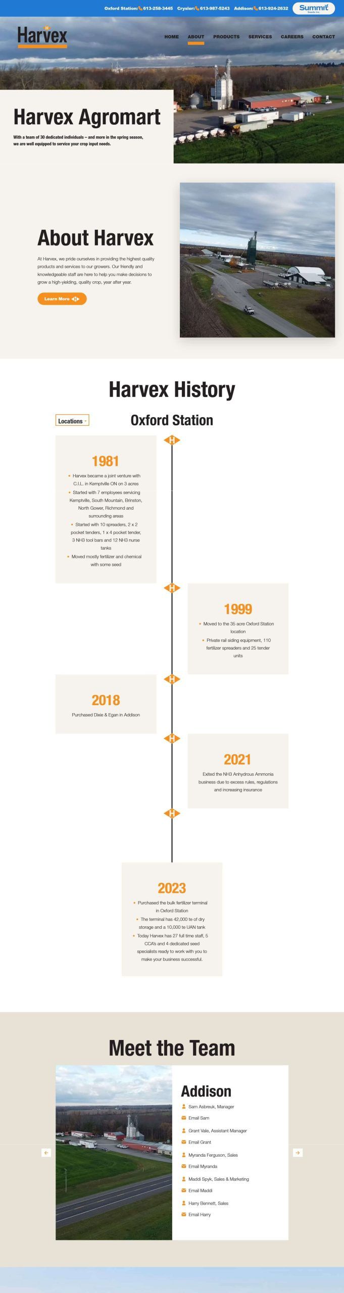 Hoegys Farm Supply Ltd History Page Full View Design