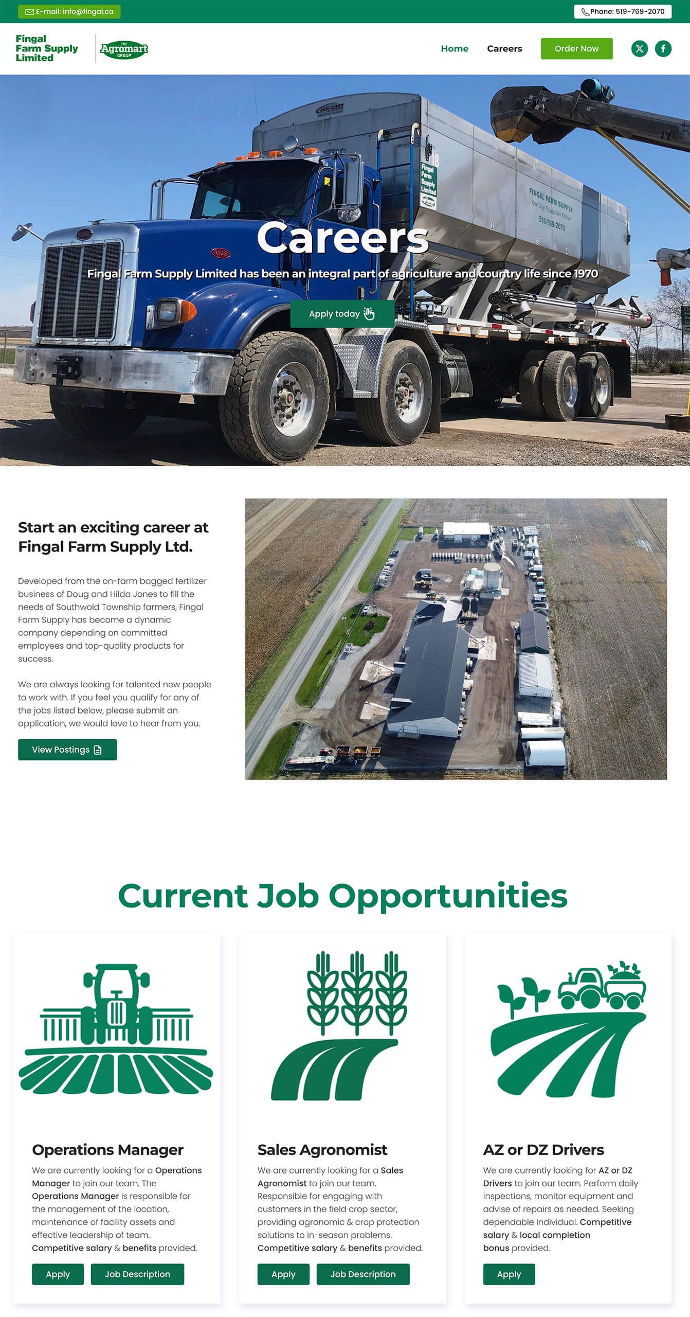 Hoegys Ag Services Page screenshot