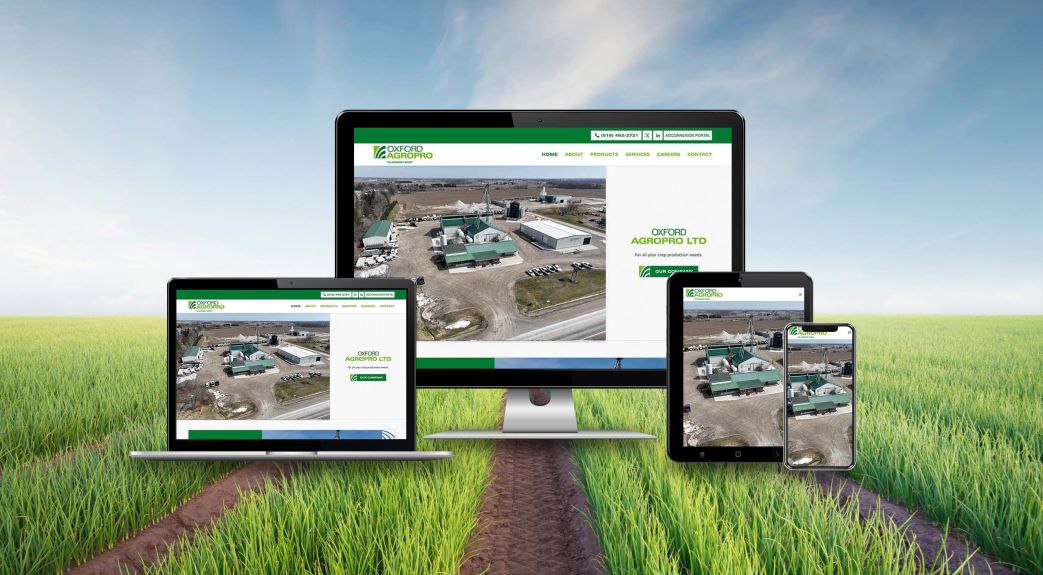 Harriston Agromart responsive views on farm pasture and blue skies in the background