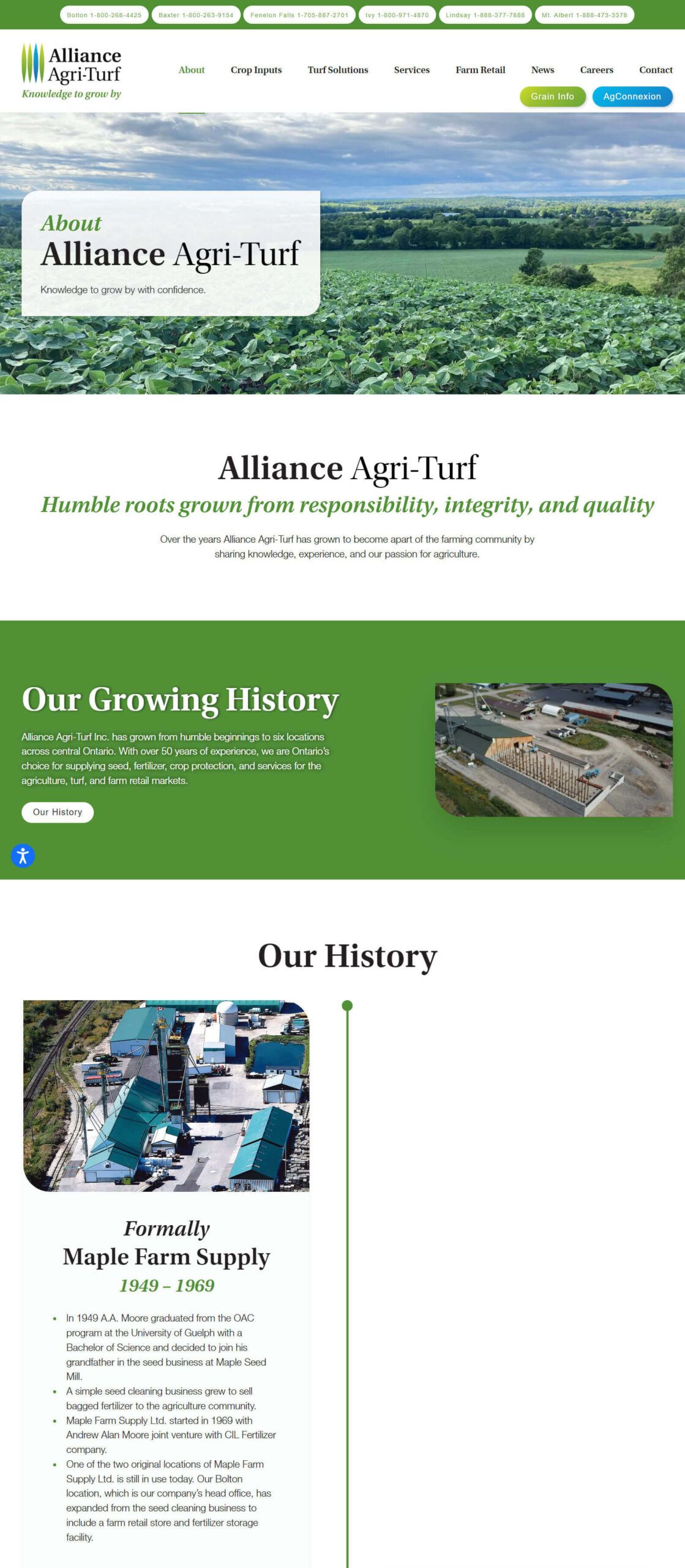 Hoegys Farm Supply Ltd History Page Full View Design