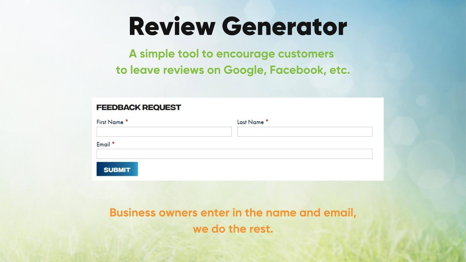  review generator sample screenshot