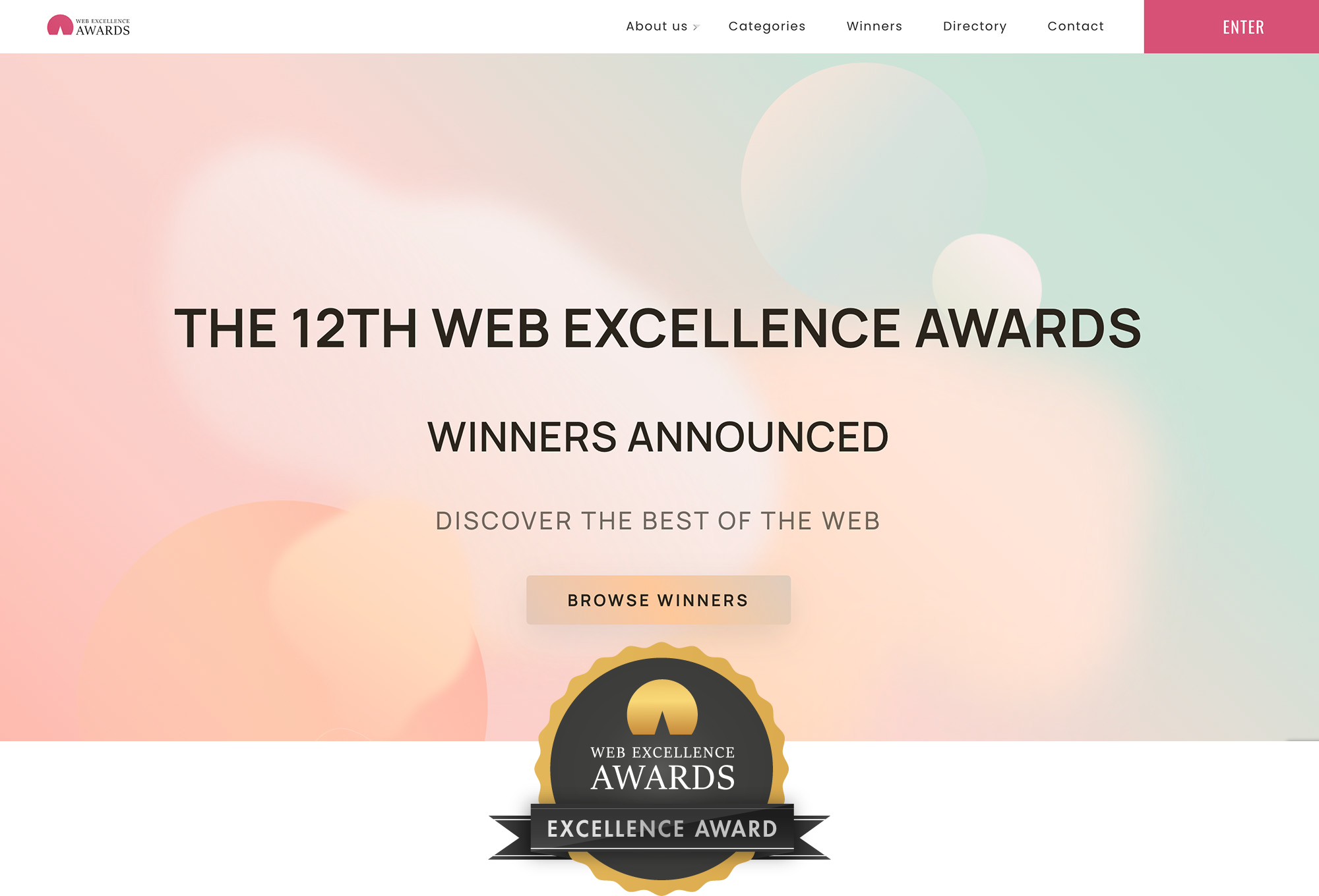 12th Web Excellence Awards graphic
