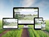 TCO Agromart website responsive views with farmland in the background green grass and blue skies