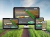 Agromart Group website responsive views with farmland in the background green grass and blue skies