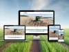 Cradle Ag Solutions website responsive views with farmland in the background green grass and blue skies